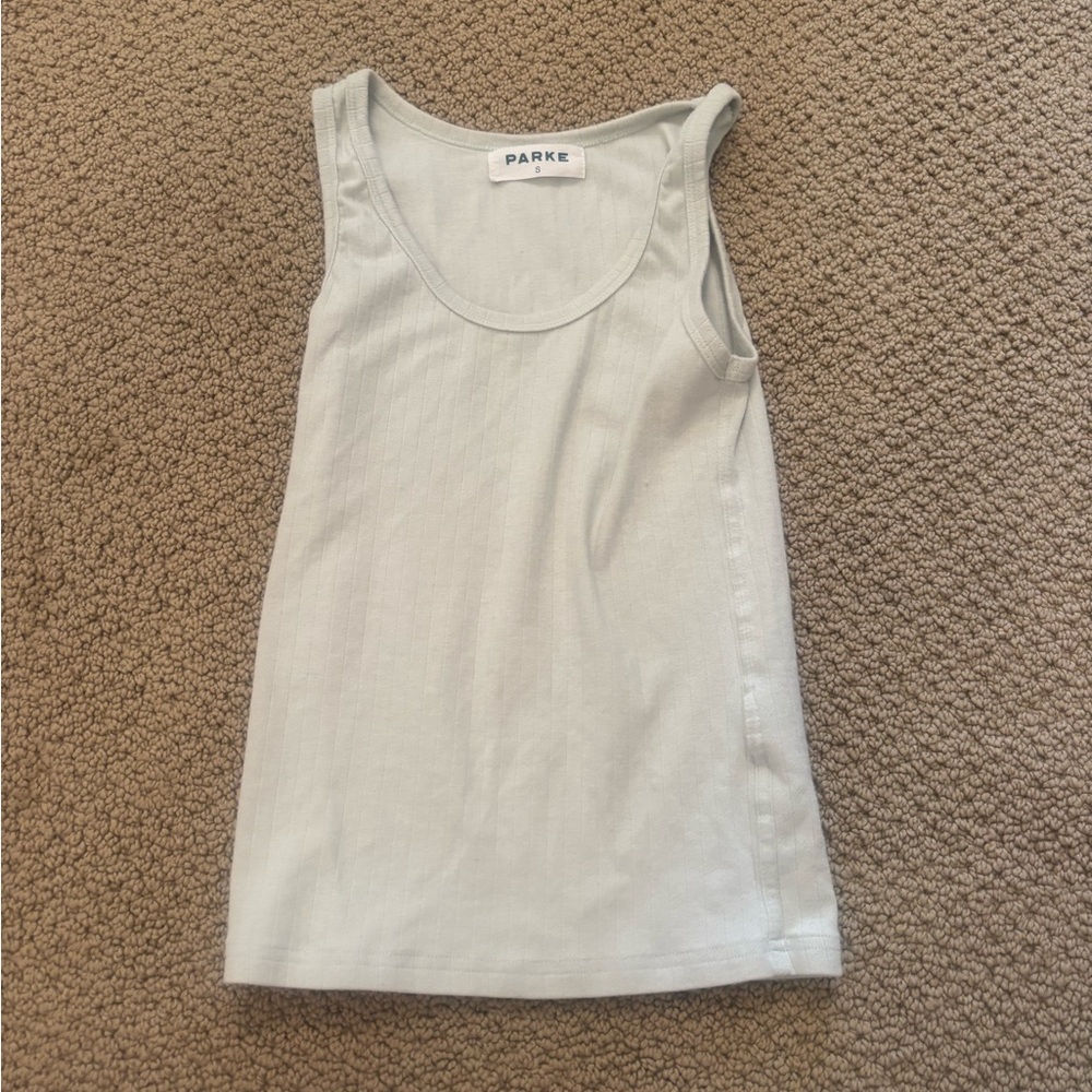 Parke light blue bridal pointelle tank
